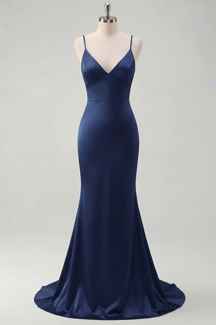 Serena | Lace-Up Back Mermaid Maxi Bridesmaid Dress