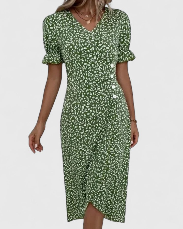 Clementine | Ditsy Floral Button-Front Midi Summer Dress