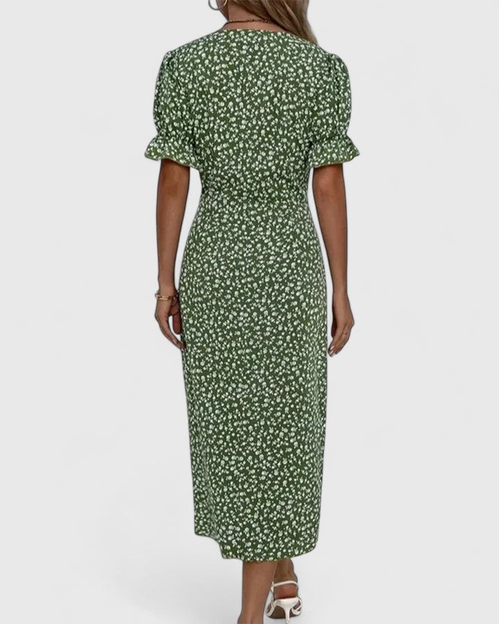 Clementine | Ditsy Floral Button-Front Midi Summer Dress