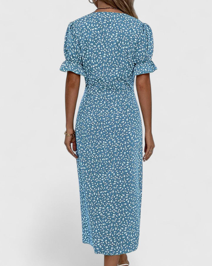 Clementine | Ditsy Floral Button-Front Midi Summer Dress
