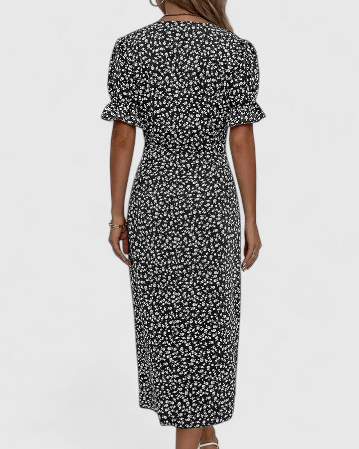 Clementine | Ditsy Floral Button-Front Midi Summer Dress