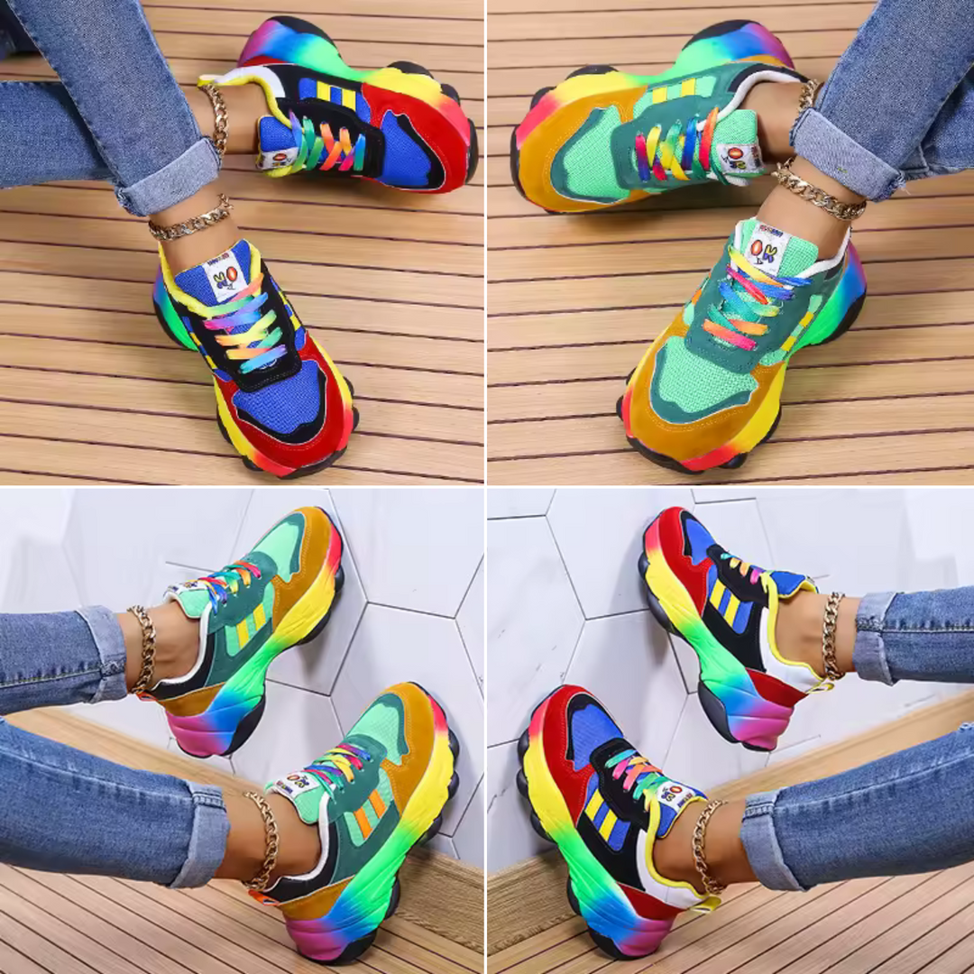 Zaria | Women Orthopedic Rainbow Chunky Sneakers