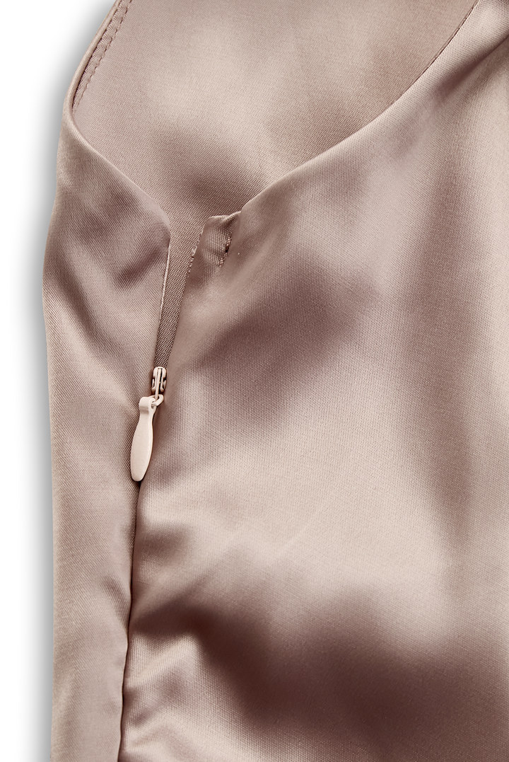 Loretta | One Shoulder Ruched Satin Fishtail Maxi Formal Dress
