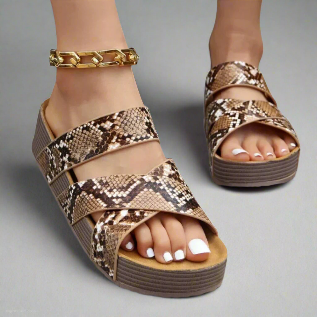 Braida | Woven Cross Strap Platform Wedge Sandals
