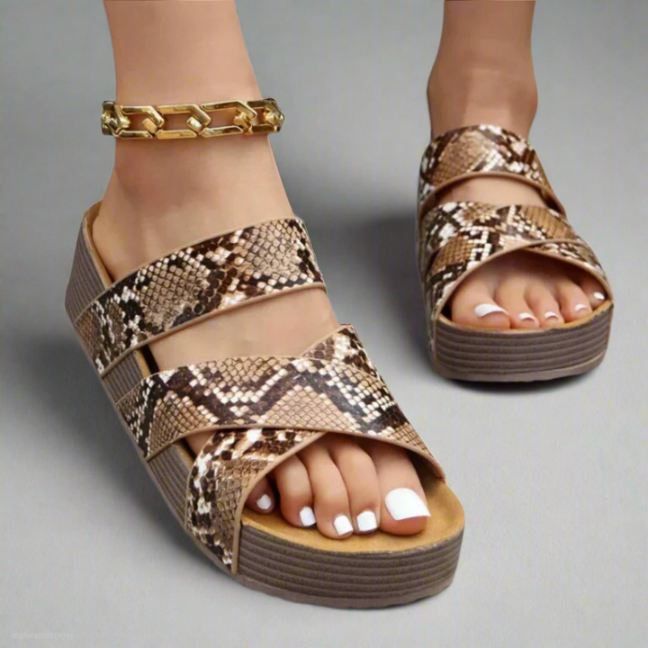 Braida | Woven Cross Strap Platform Wedge Sandals