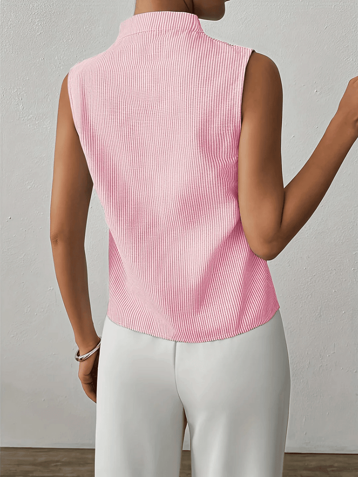 Sloane | Striped Sleeveless Blouse – Women's Smart Casual Work Top