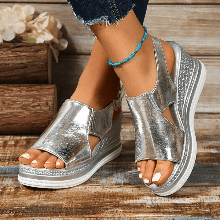 Aurielle | Women’s Metallic Wedge Sandals