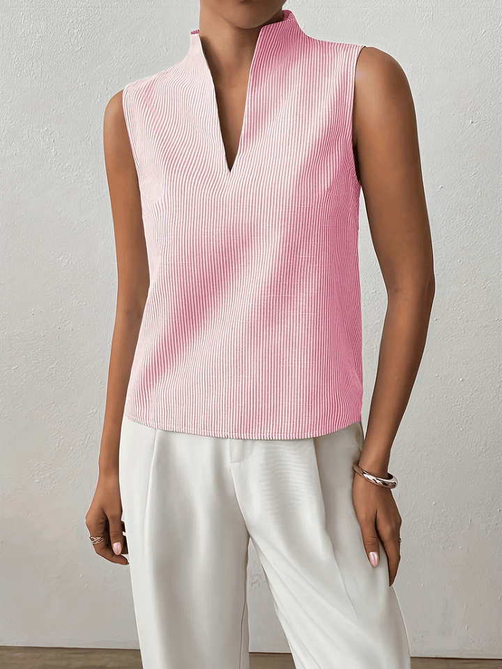 Sloane | Striped Sleeveless Blouse – Women's Smart Casual Work Top