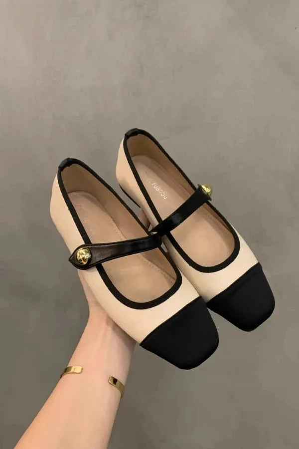 Bijou | Two-Tone Cap-Toe Mary Jane Orthopedic Flats for Women