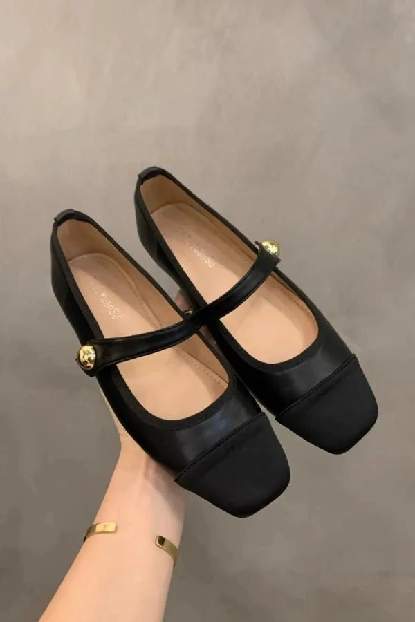 Bijou | Two-Tone Cap-Toe Mary Jane Orthopedic Flats for Women