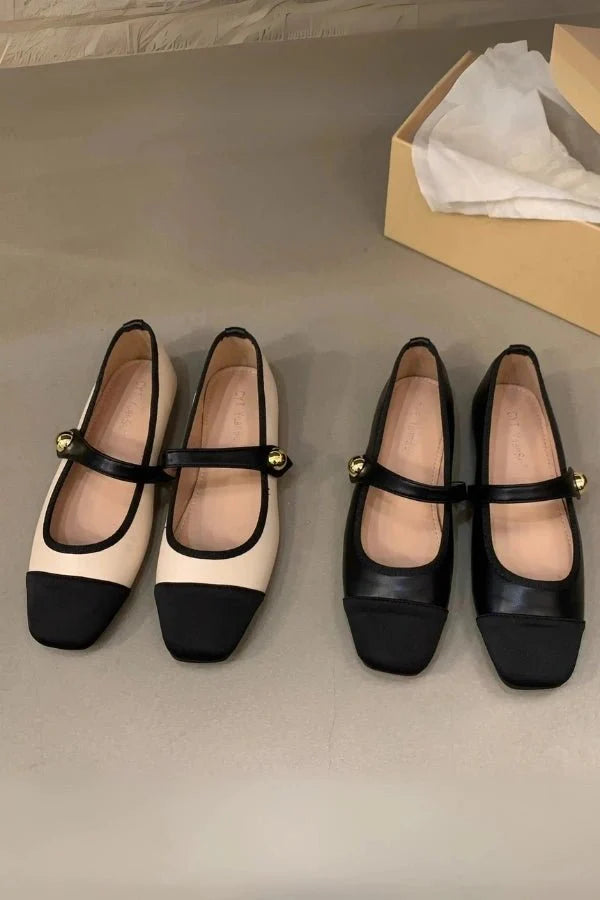 Bijou | Two-Tone Cap-Toe Mary Jane Orthopedic Flats for Women