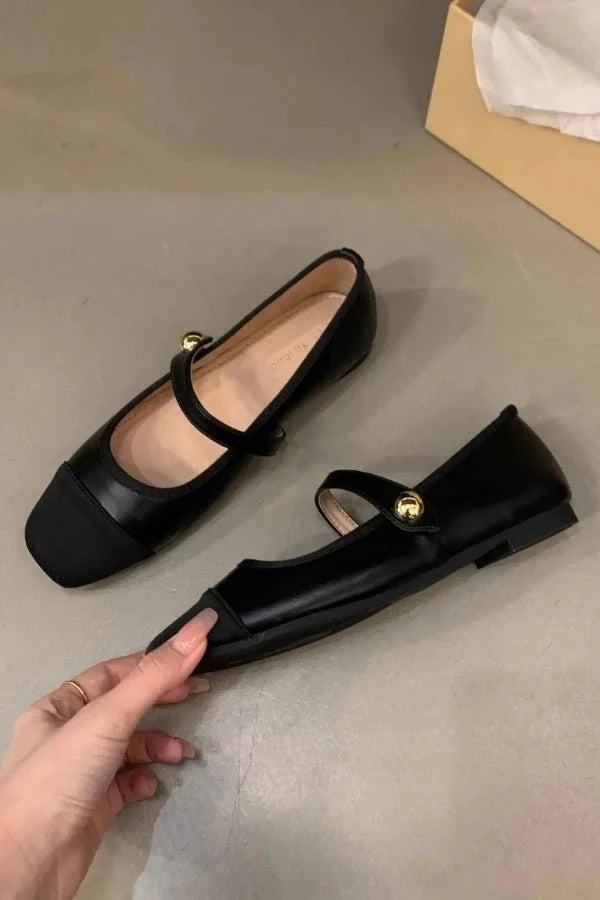 Bijou | Two-Tone Cap-Toe Mary Jane Orthopedic Flats for Women