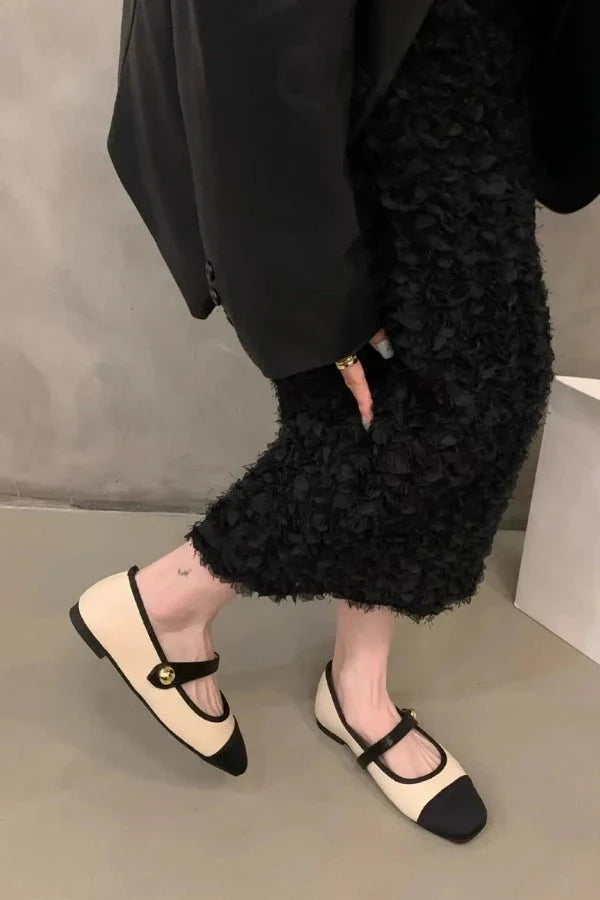 Bijou | Two-Tone Cap-Toe Mary Jane Orthopedic Flats for Women