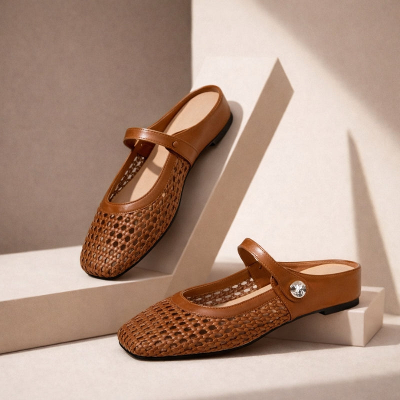 Aurore | Women's Woven Metallic Flats