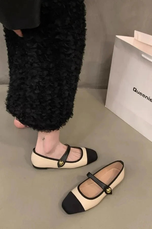 Bijou | Two-Tone Cap-Toe Mary Jane Orthopedic Flats for Women