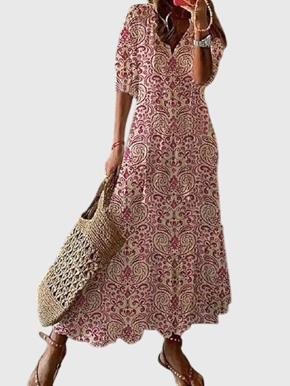 Indira | Women's Boho Print Maxi Dress – Summer Beach Dress