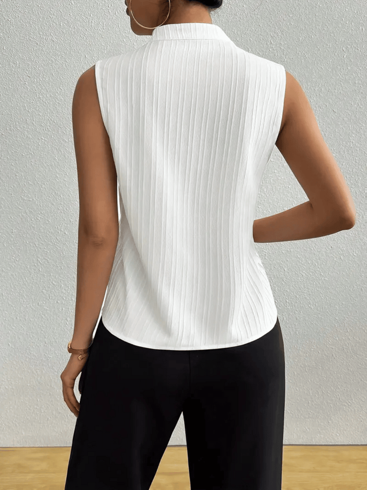 Sloane | Striped Sleeveless Blouse – Women's Smart Casual Work Top