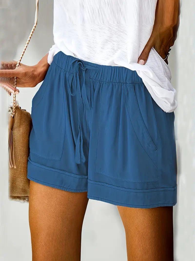 Tempo | Drawstring Elastic Waist Pocket Casual Womens Shorts