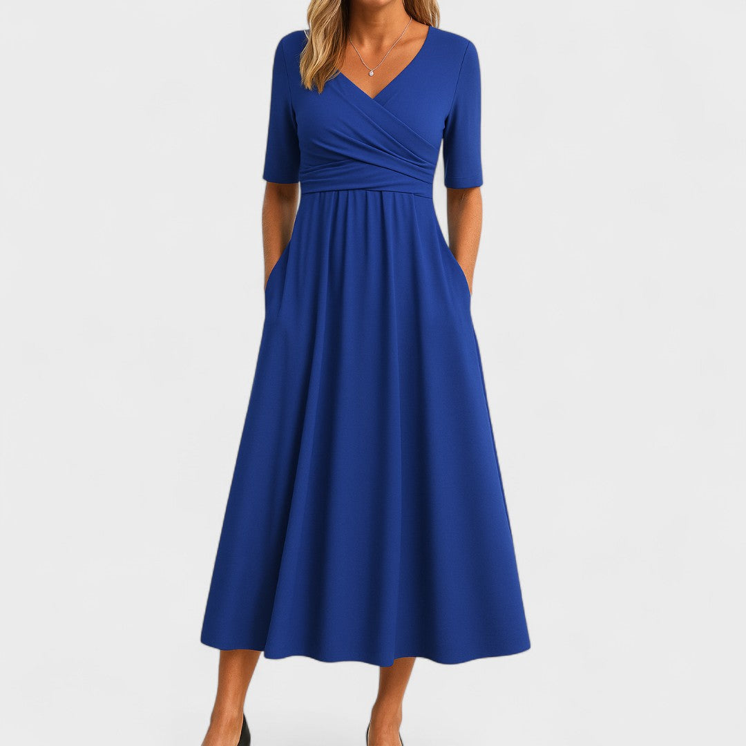 Clara | Elegant Wrap Wedding Guest Dress