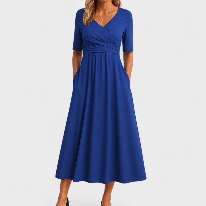 Clara | Elegant Wrap Wedding Guest Dress