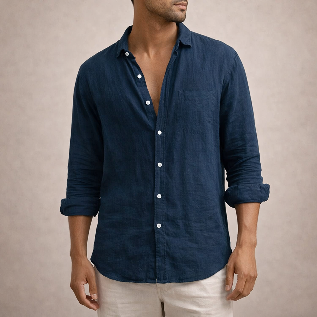 Reid | Men's Relaxed Fit Long Sleeve Linen Shirt