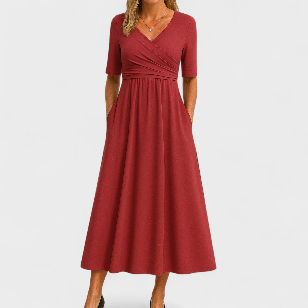 Clara | Elegant Wrap Wedding Guest Dress