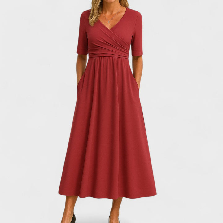 Clara | Elegant Wrap Wedding Guest Dress