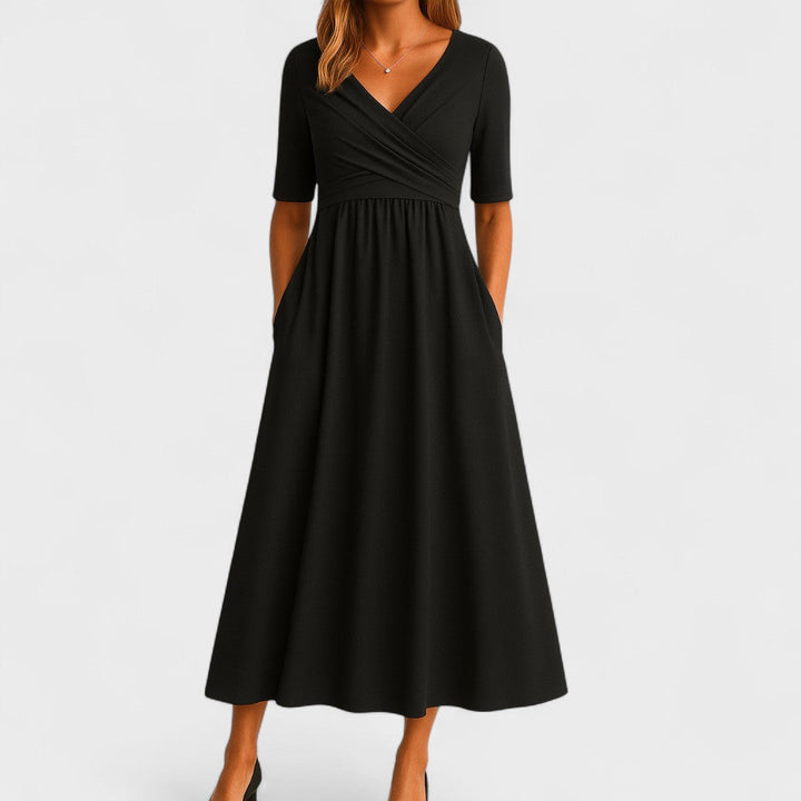 Clara | Elegant Wrap Wedding Guest Dress