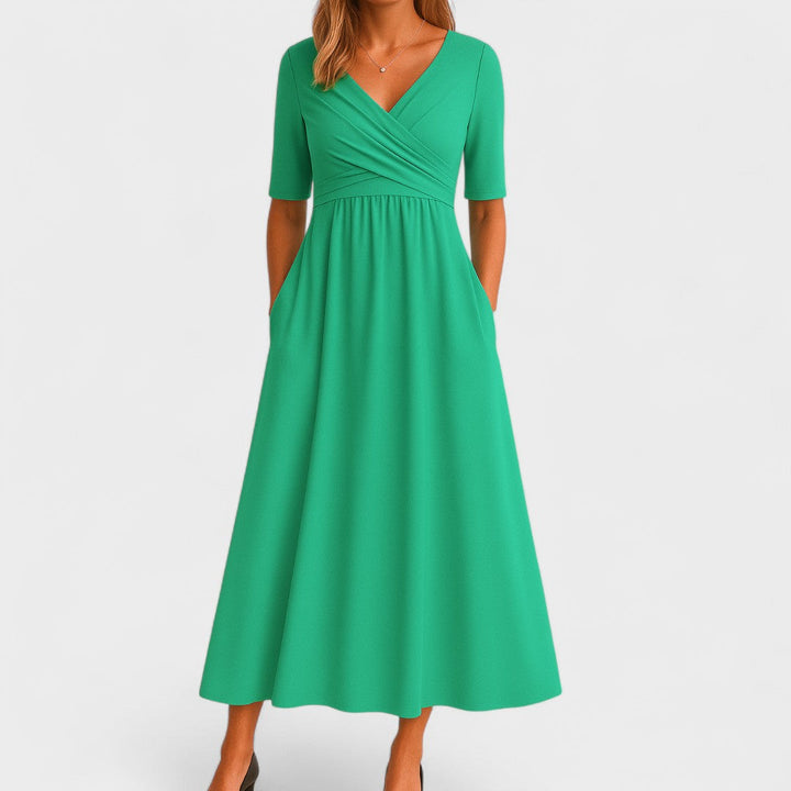 Clara | Elegant Wrap Wedding Guest Dress