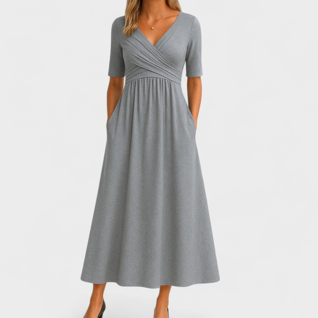 Clara | Elegant Wrap Wedding Guest Dress