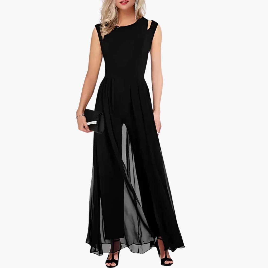 Noelle | Elegant Sheer Overlay Wedding Guest Dress
