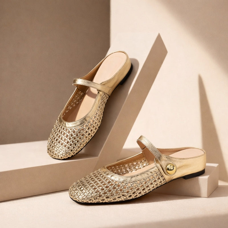 Aurore | Women's Woven Metallic Flats