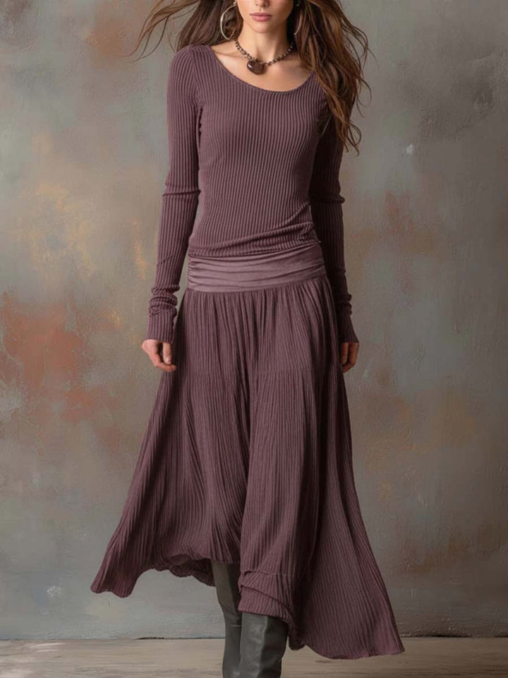 Stevie | Ribbed Long Sleeve Maxi Dress