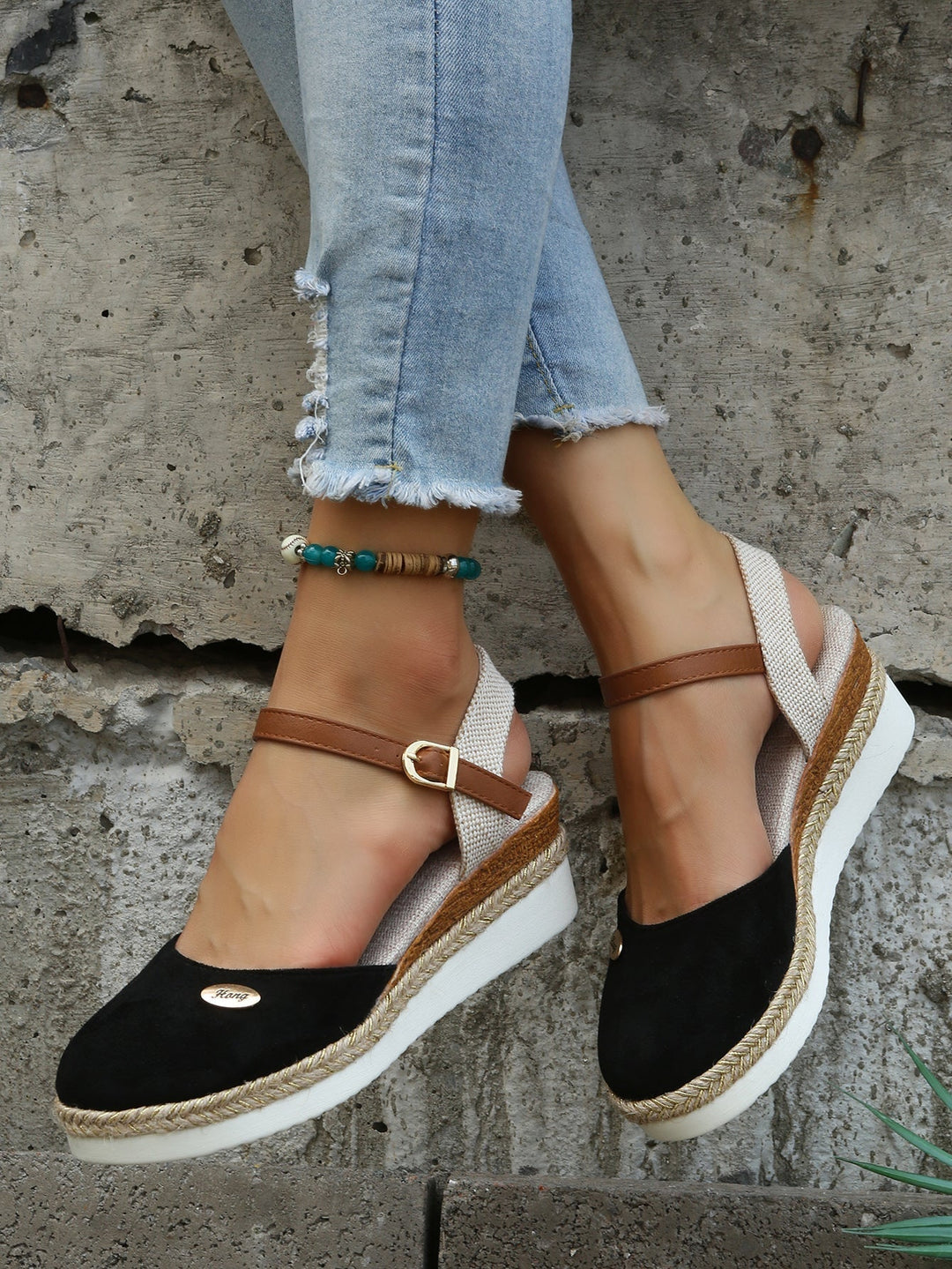 Siara | Ankle Strap Espadrille Wedge Sandals