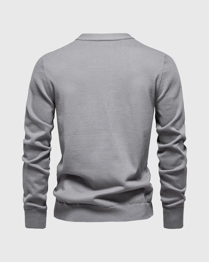 Archer | Herringbone Panel V-Neck Men's Cardigan