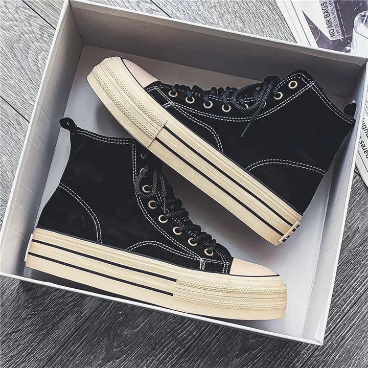 Hendrix | Vintage Wash High Top Suede Platform Sneakers Mens Shoes