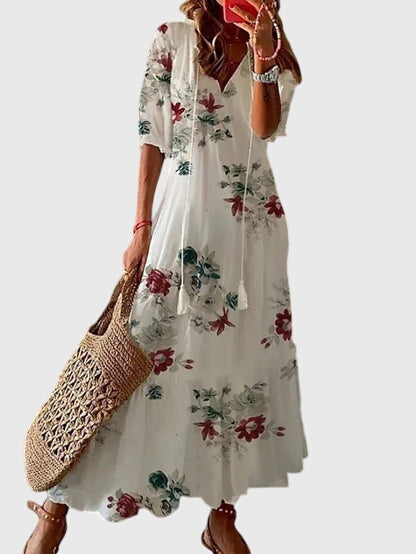 Indira | Women's Boho Print Maxi Dress – Summer Beach Dress