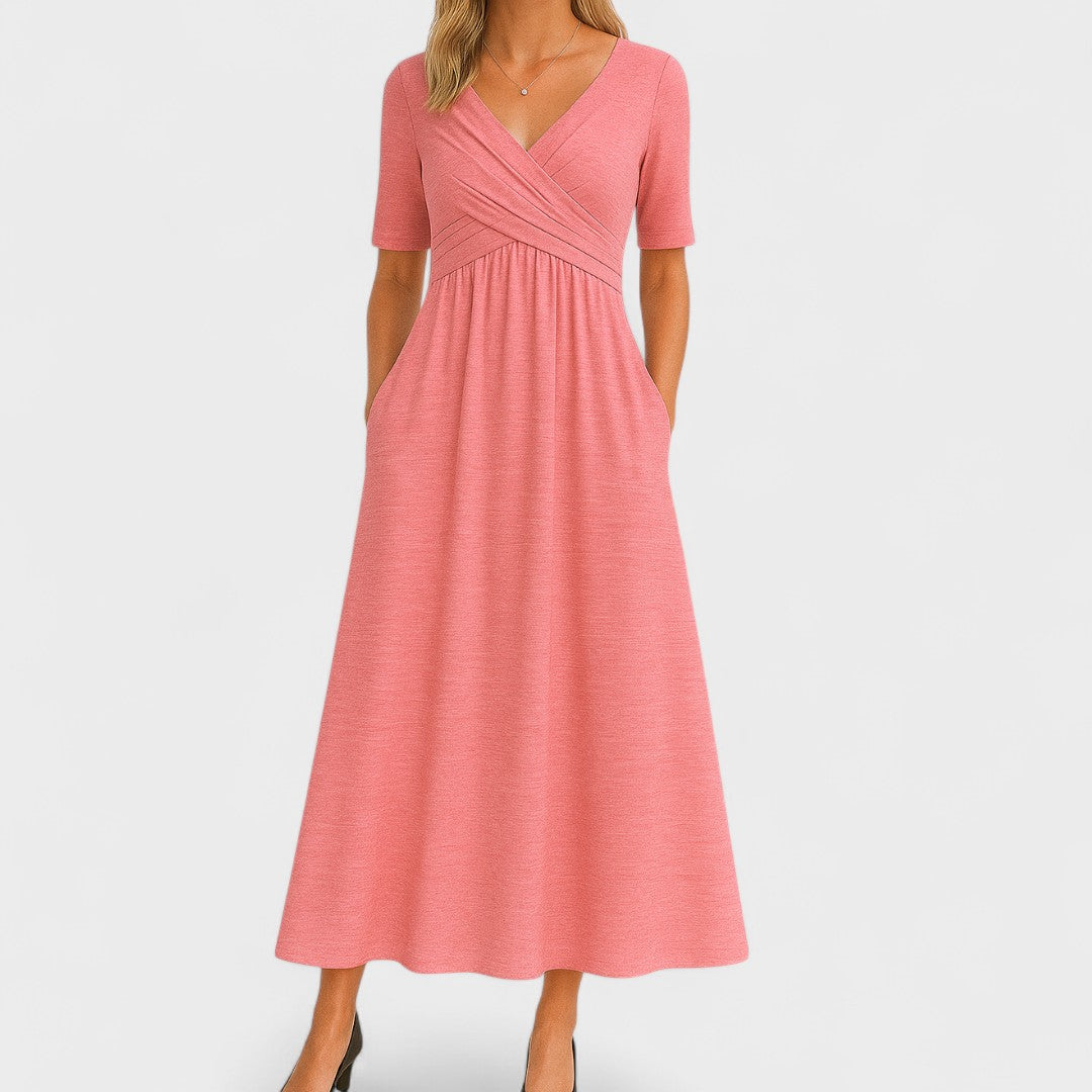 Clara | Elegant Wrap Wedding Guest Dress