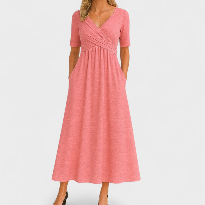 Clara | Elegant Wrap Wedding Guest Dress