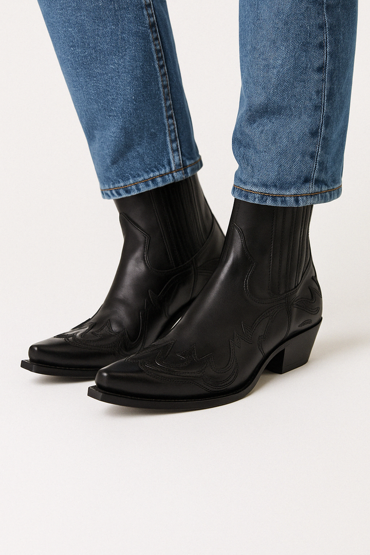 Maverick | Tonal Embossed Leather Ankle Womens Cowboy Boots