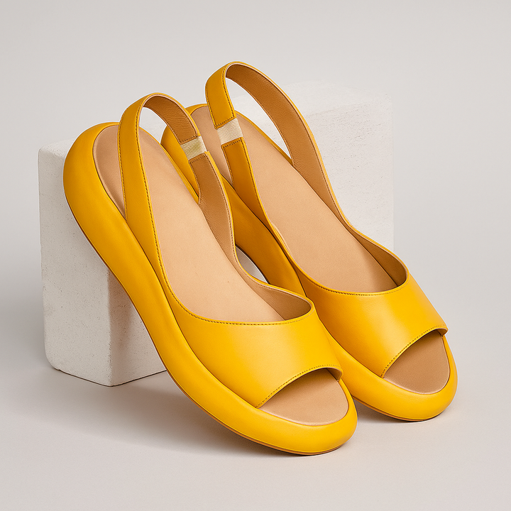 Buba | Peep Toe Puffy Platform Wedge Sandals