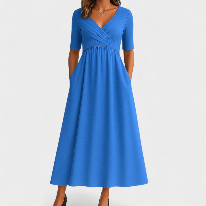 Clara | Elegant Wrap Wedding Guest Dress