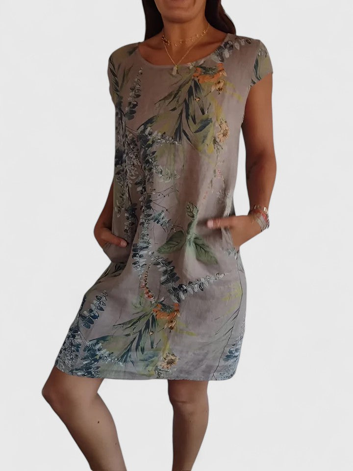 Wisteria | Painterly Botanical Pocket Mini Summer Dress