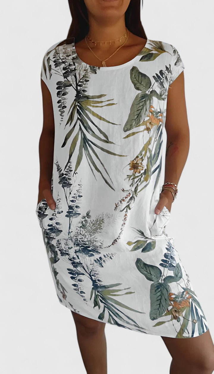 Wisteria | Painterly Botanical Pocket Mini Summer Dress