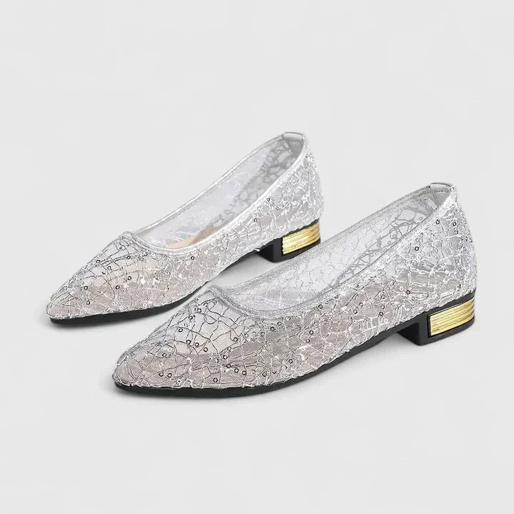 Glimmer | Sequin Lace Pointed-Toe Orthopedic Flats for Women