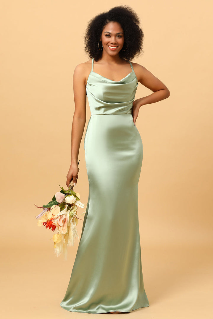 Luna | Cowl Neck Satin Slip Maxi Wedding Guest Dress