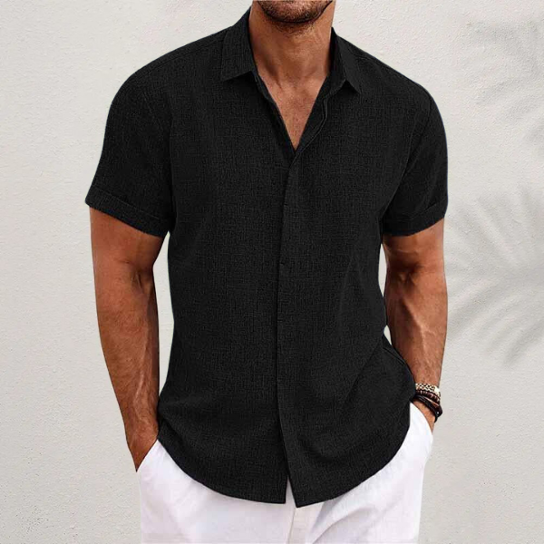 Marco | Men's Short Sleeve Linen Camp Collar Shirt