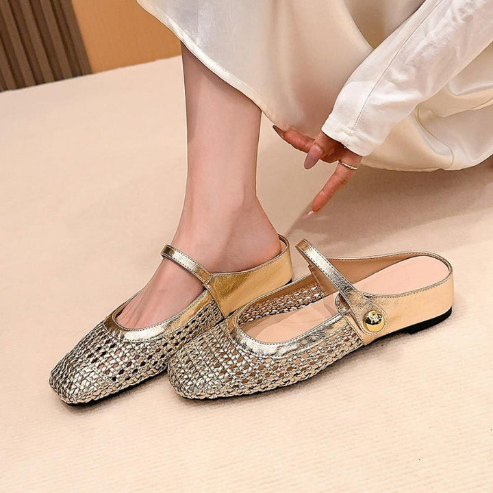 Aurore | Women's Woven Metallic Flats