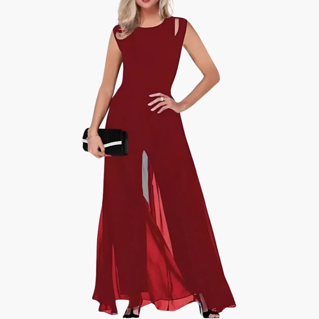 Noelle | Elegant Sheer Overlay Wedding Guest Dress