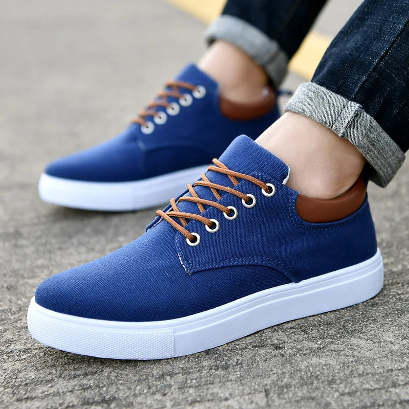 Brixton | Canvas Contrast Collar Lace-Up Casual Sneakers Mens Shoes